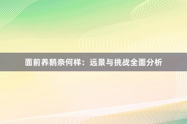面前养鹅奈何样：远景与挑战全面分析
